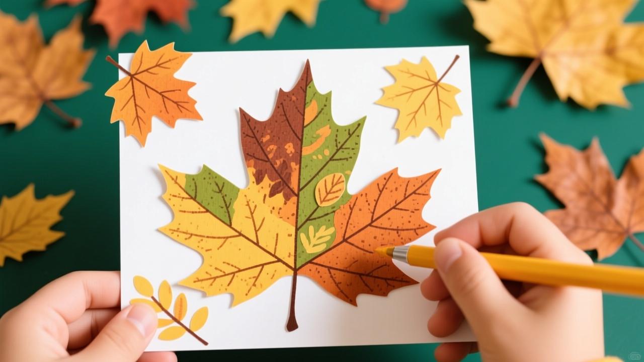 树叶贴贴画怎么做？简单又有趣的自然手工，让孩子爱上秋天的艺术创作