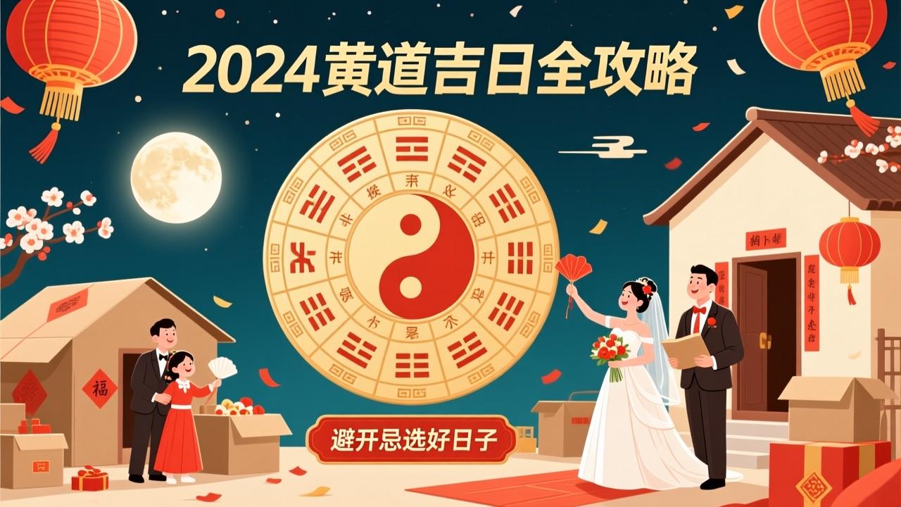 2024年查黄道吉日全攻略:结婚搬家开业择日指南,轻松避开禁忌选好日子 第2张 2024年查黄道吉日全攻略:结婚搬家开业择日指南,轻松避开禁忌选好日子 第2张