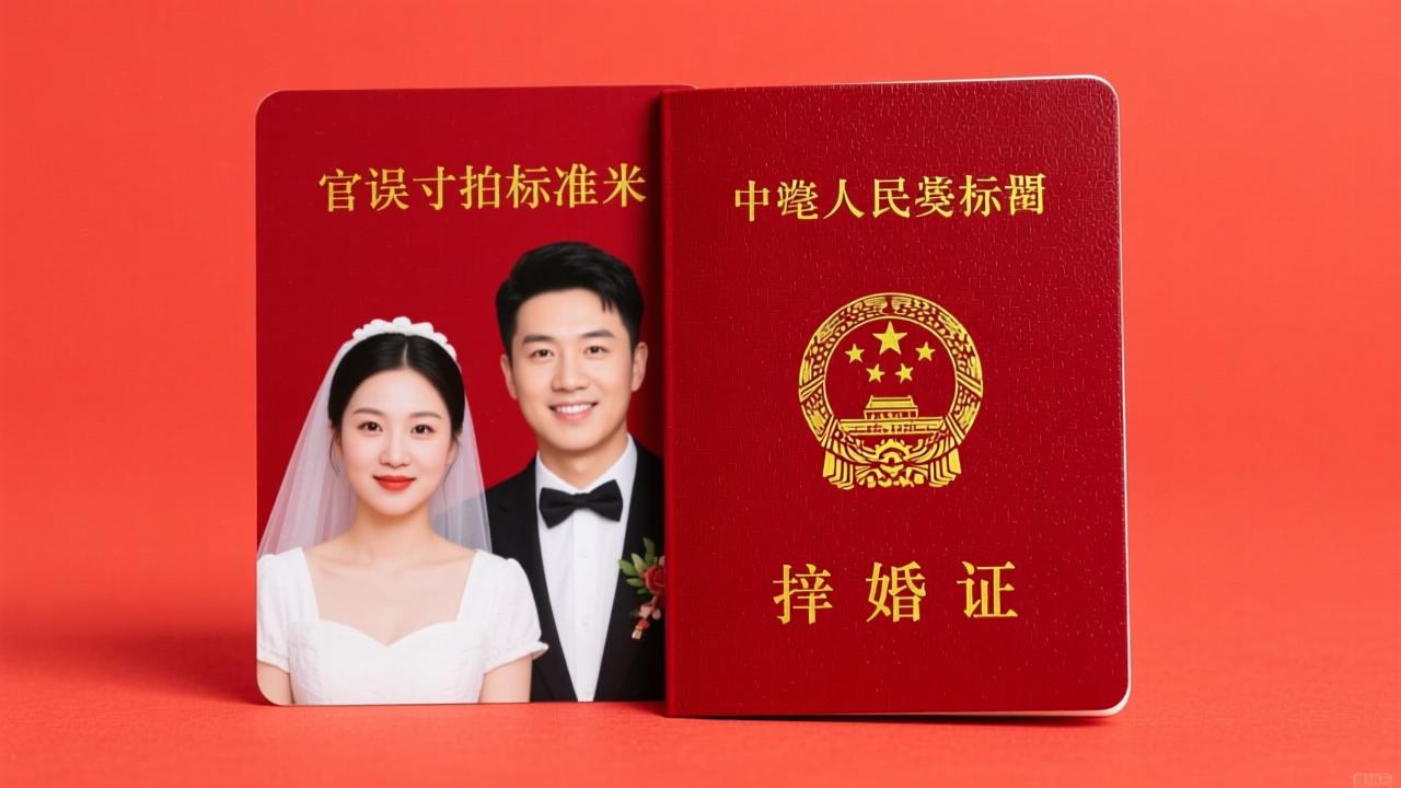 结婚证照片几寸？官方标准是35×53毫米（非2寸/大2寸/小2寸），红底Pantone 186C，零误差拍摄指南  第2张