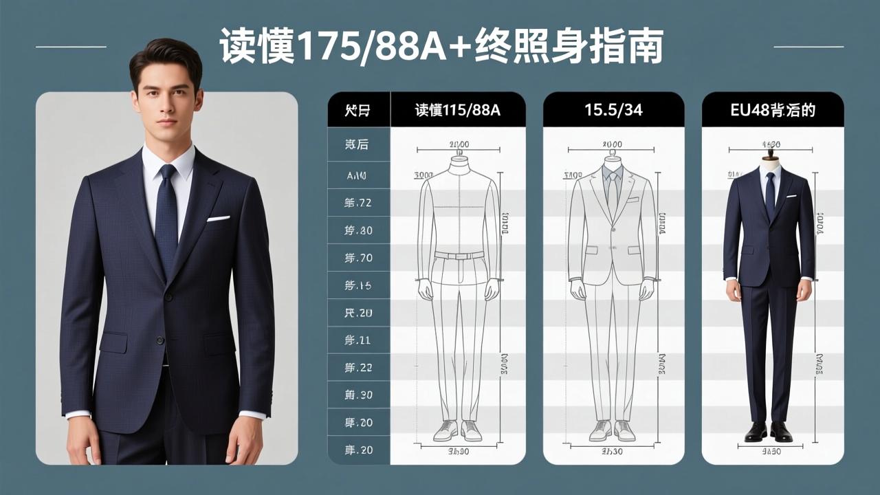 男装尺码对照表终极指南：读懂175/88A、15.5/34、EU48背后的三维身体语言  第1张