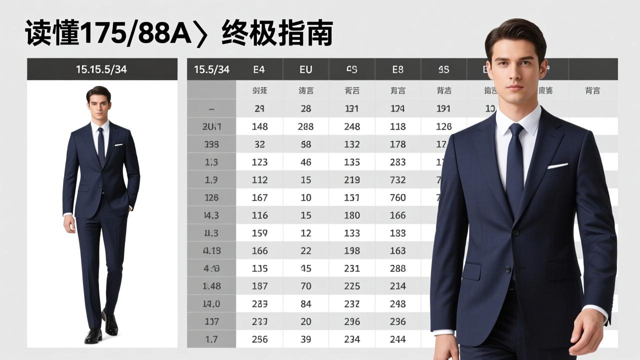 男装尺码对照表终极指南：读懂175/88A、15.5/34、EU48背后的三维身体语言  第2张