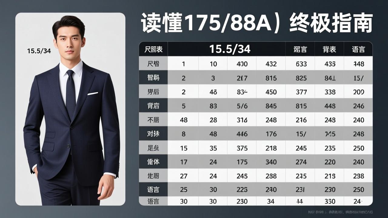 男装尺码对照表终极指南：读懂175/88A、15.5/34、EU48背后的三维身体语言  第3张