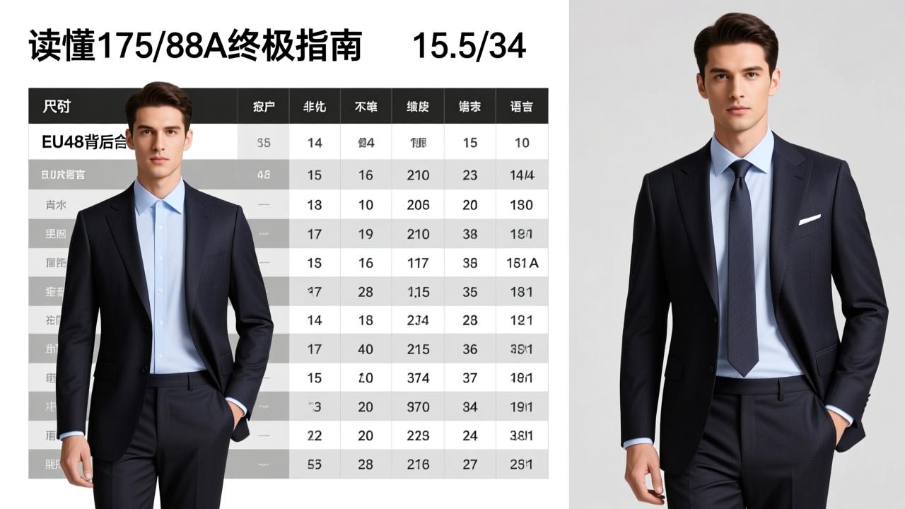男装尺码对照表终极指南：读懂175/88A、15.5/34、EU48背后的三维身体语言  第4张