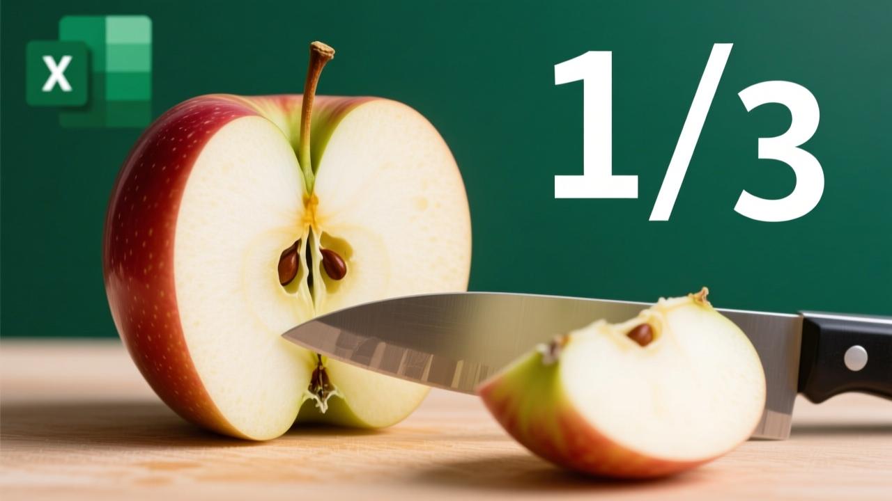 3分之一是多少？从苹果切分到Excel误差，彻底讲清1/3的现实意义与常见误区