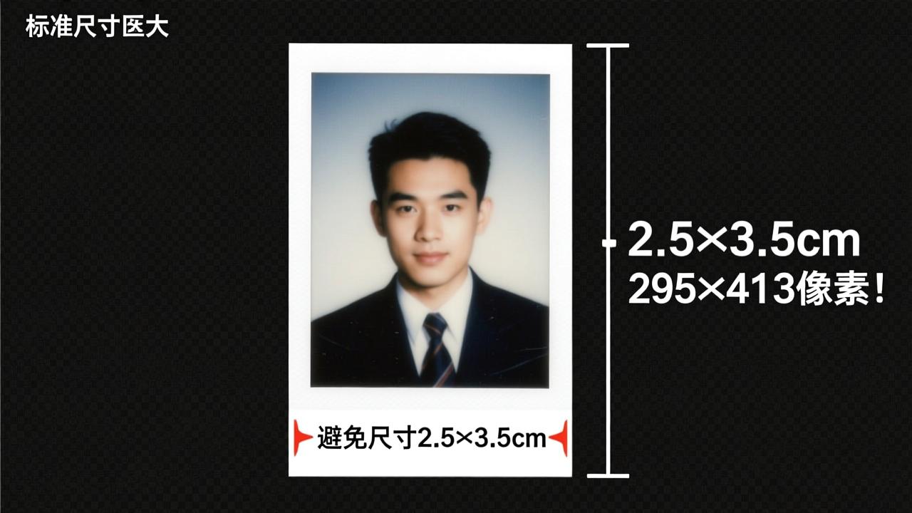 1寸照片多大?标准尺寸2.5×3.5cm对应295×413像素,避免因尺寸不符被退回