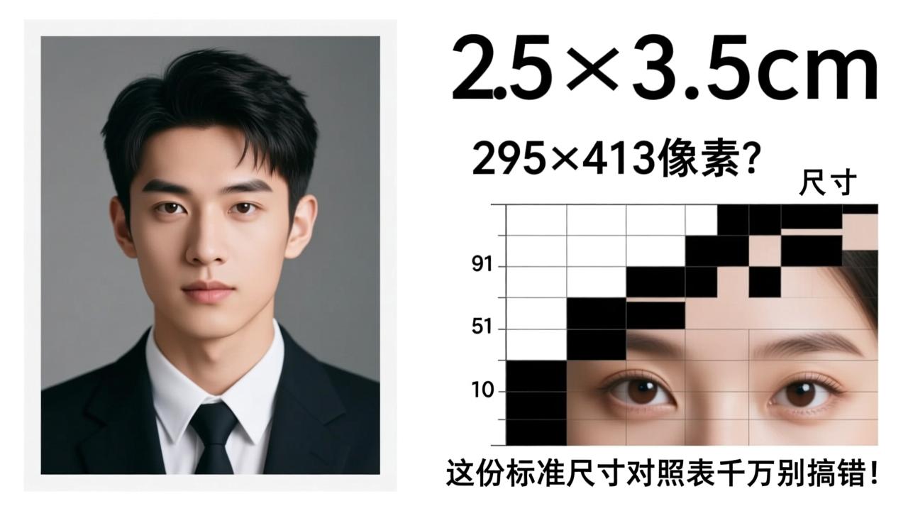 一寸照片多大尺寸？2.5×3.5cm还是295×413像素？这份标准尺寸对照表千万别搞错！