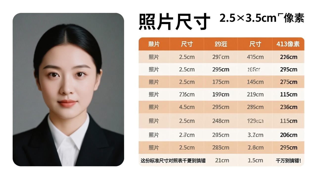 一寸照片多大尺寸?2.5×3.5cm还是295×413像素?这份标准尺寸对照表千万别搞错! 第3张 一寸照片多大尺寸?2.5×3.5cm还是295×413像素?这份标准尺寸对照表千万别搞错! 第3张