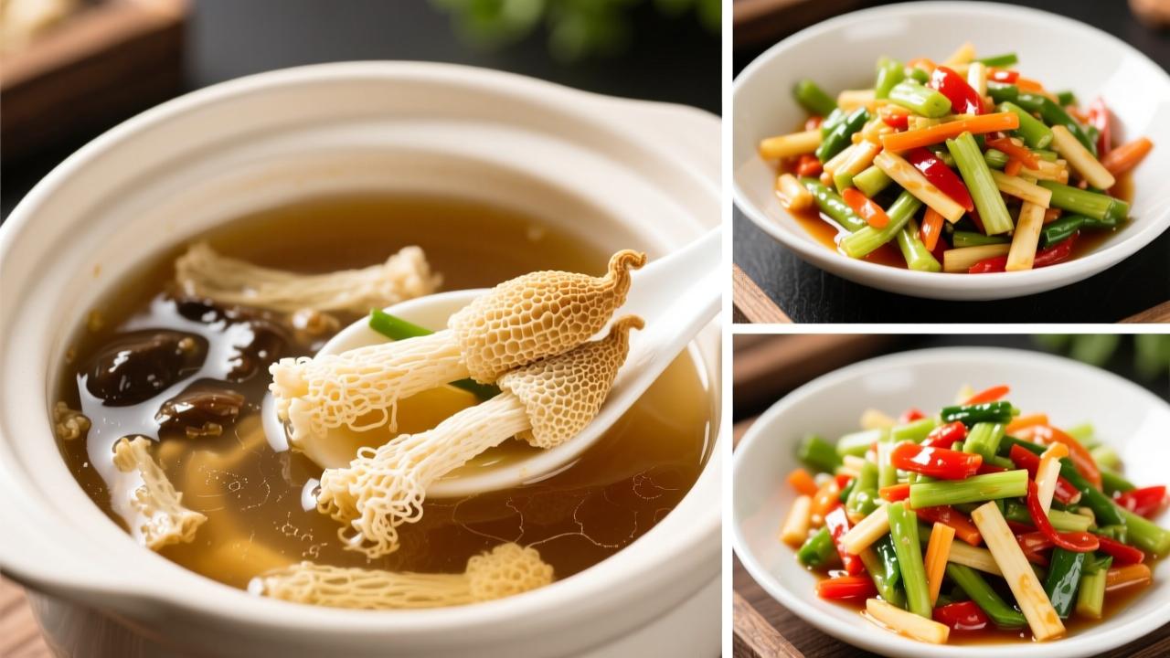 竹荪的吃法全攻略：泡发不烂、炖汤清鲜、快炒脆嫩、凉拌爽口的科学做法