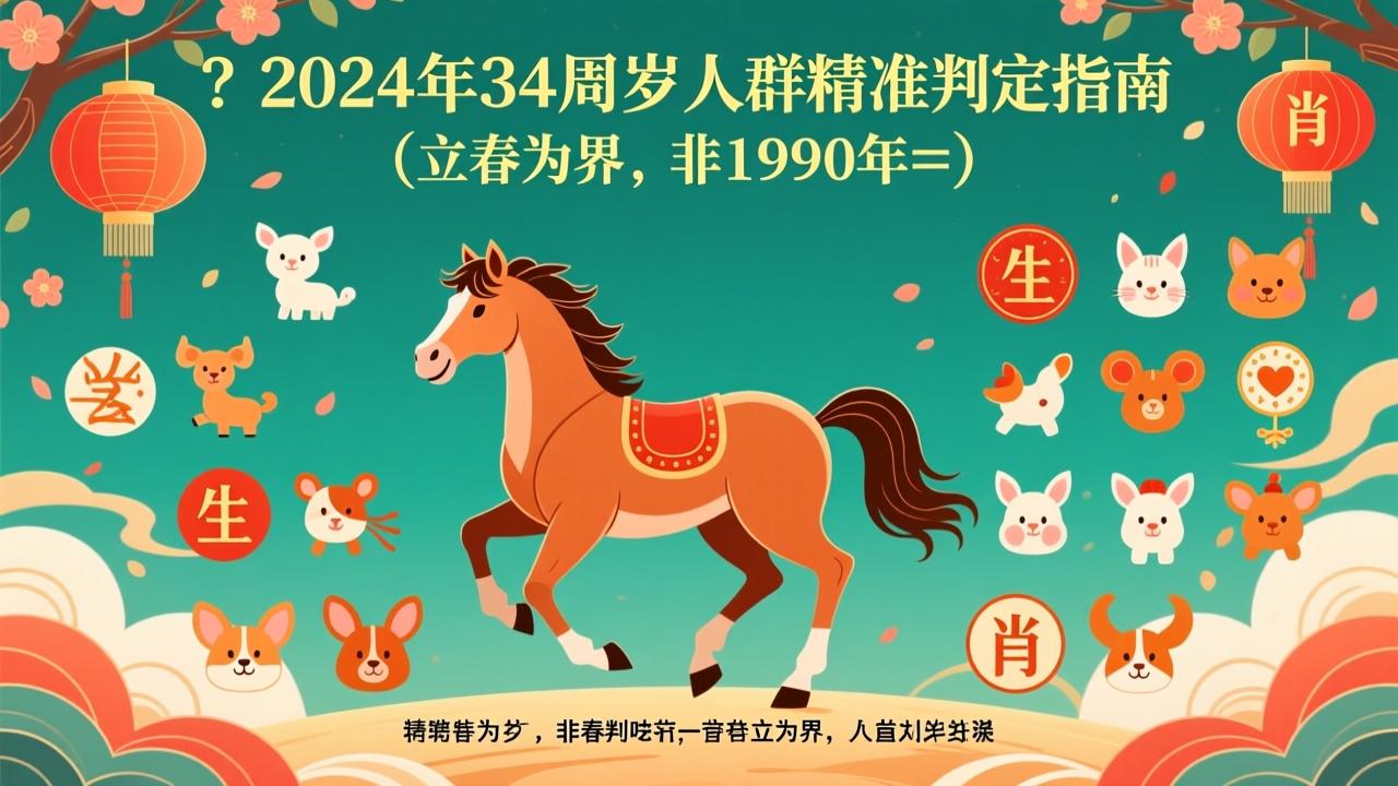 34属什么？2024年34周岁人群生肖精准判定指南（立春为界，非1990年=马）