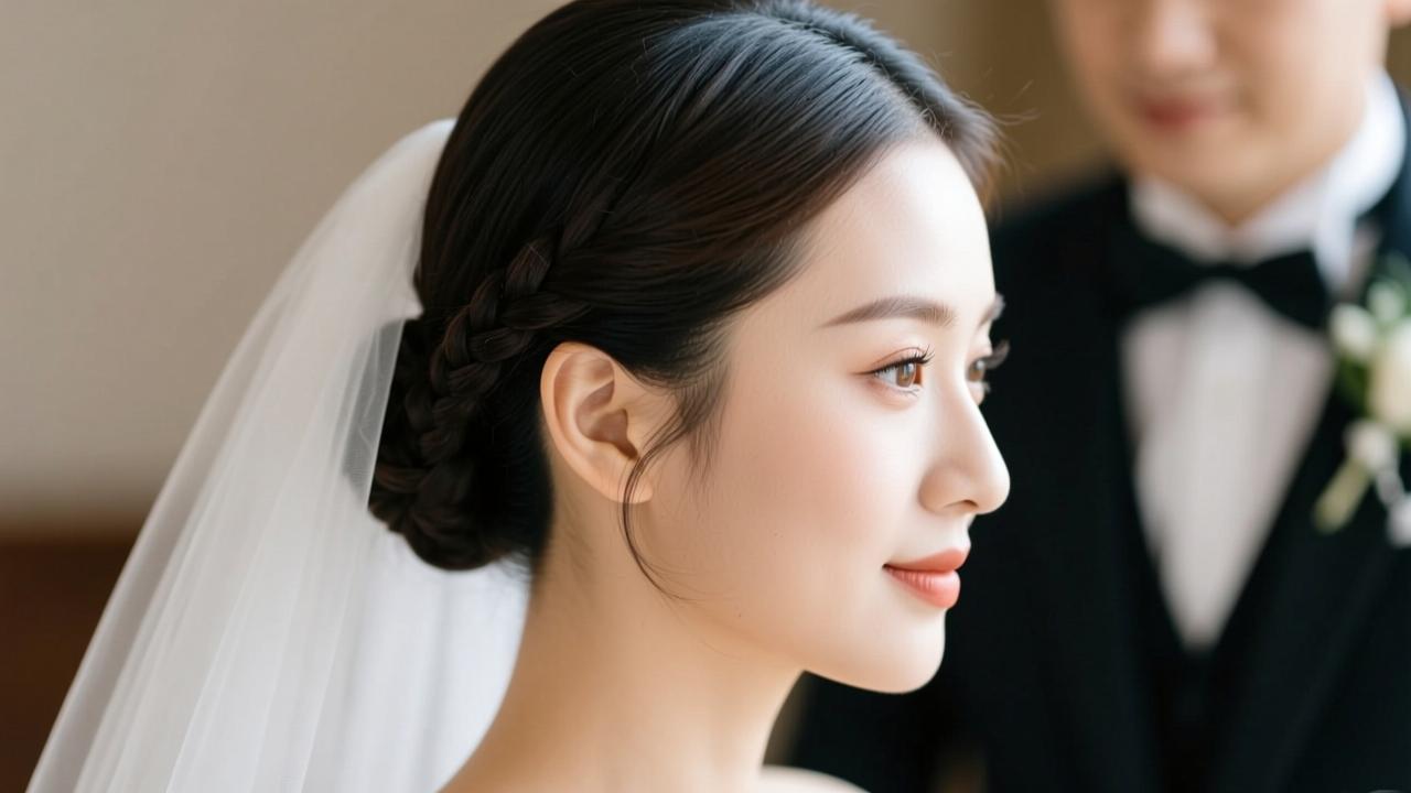 新娘盘头图片欣赏与实操指南:简约低髻+侧编发打造高级感婚礼造型 第1张 新娘盘头图片欣赏与实操指南:简约低髻+侧编发打造高级感婚礼造型 第1张