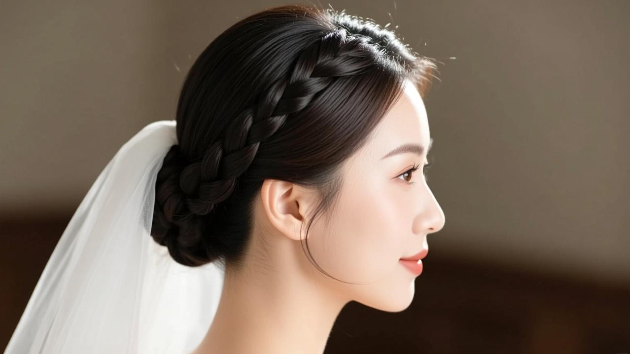 新娘盘头图片欣赏与实操指南:简约低髻+侧编发打造高级感婚礼造型 第2张 新娘盘头图片欣赏与实操指南:简约低髻+侧编发打造高级感婚礼造型 第2张