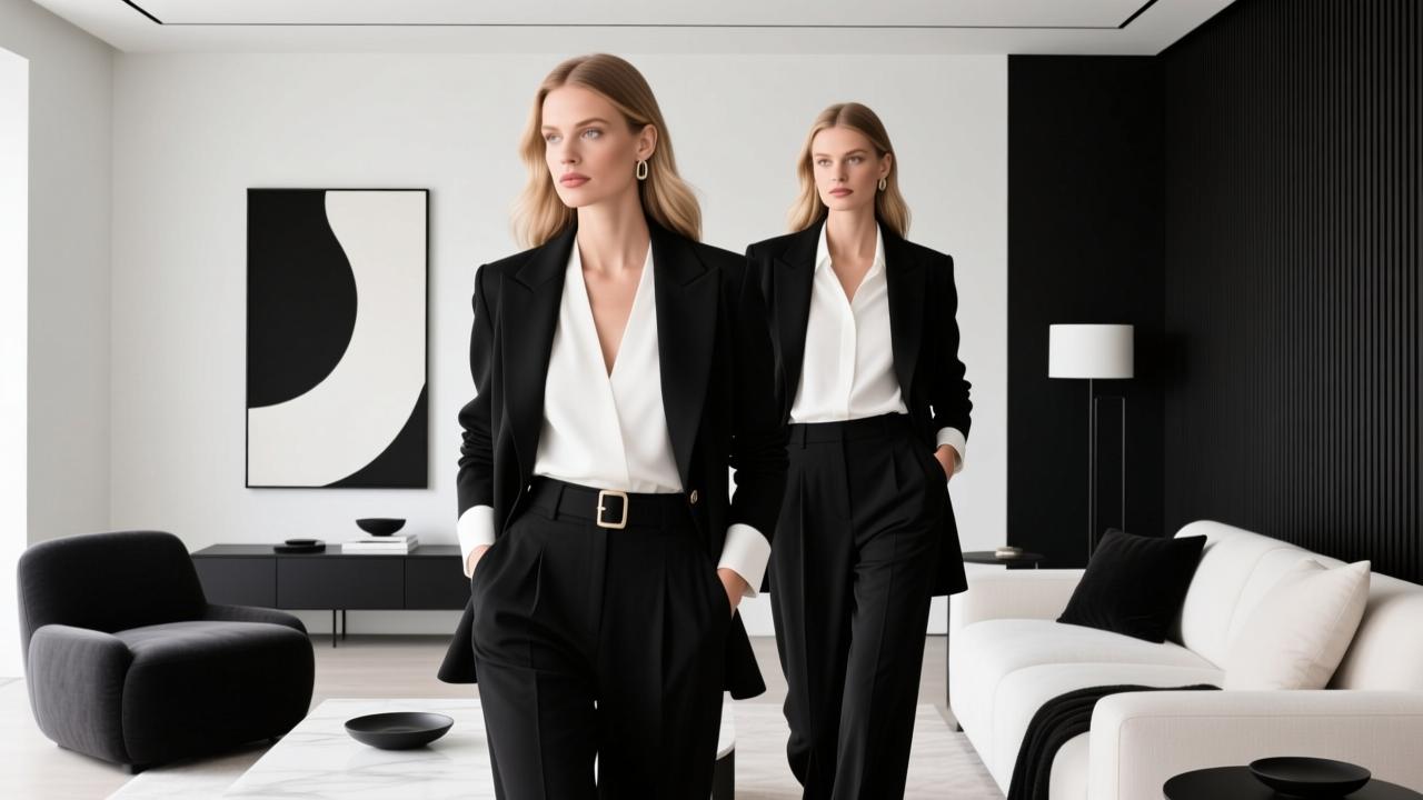 欧美黑白配穿搭与室内设计：如何用极简色彩打造高级感生活