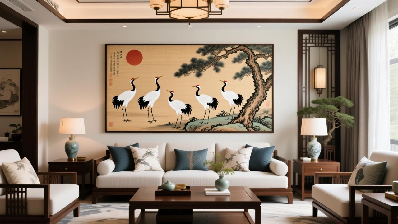 松鹤延年图挂客厅好吗?揭秘风水寓意与家居摆放最佳位置