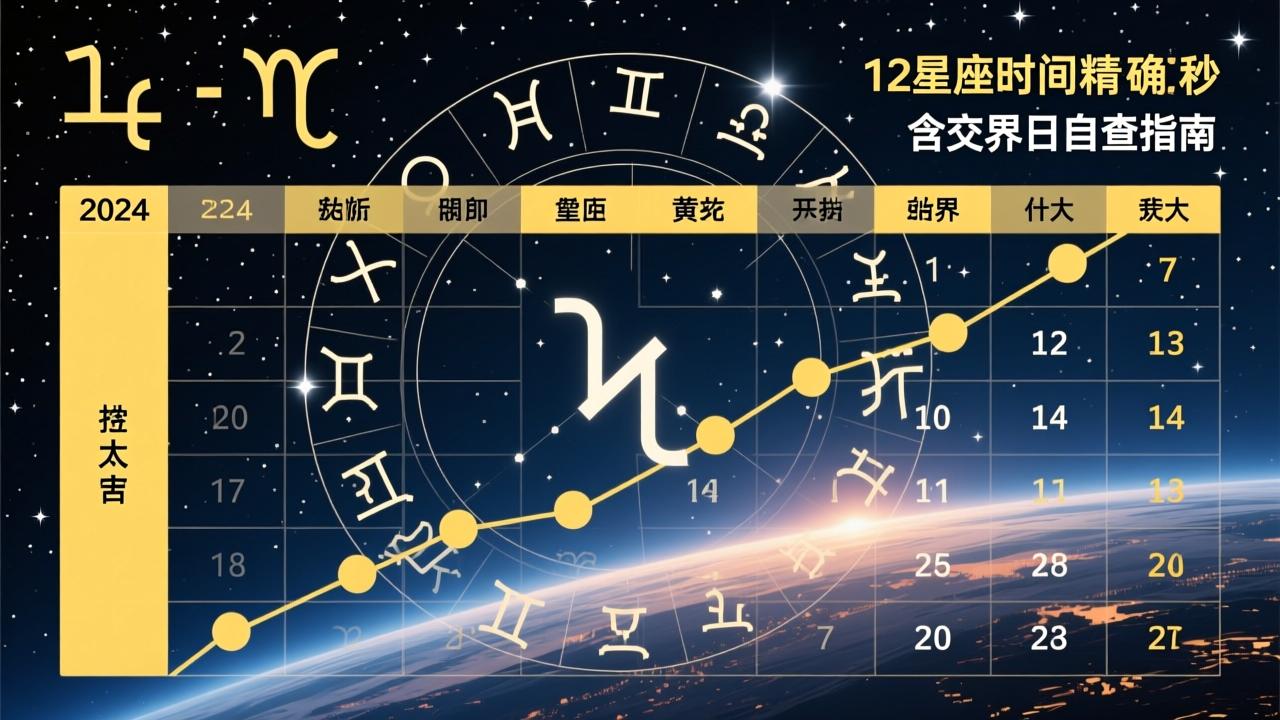 12星座时间精确到秒：2024-2025年太阳黄经临界时刻表（含交界日自查指南）
