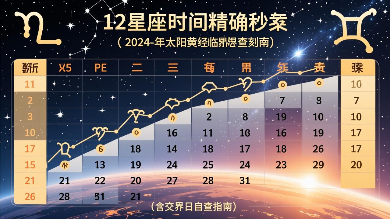 12星座时间精确到秒：2024-2025年太阳黄经临界时刻表（含交界日自查指南）  第3张