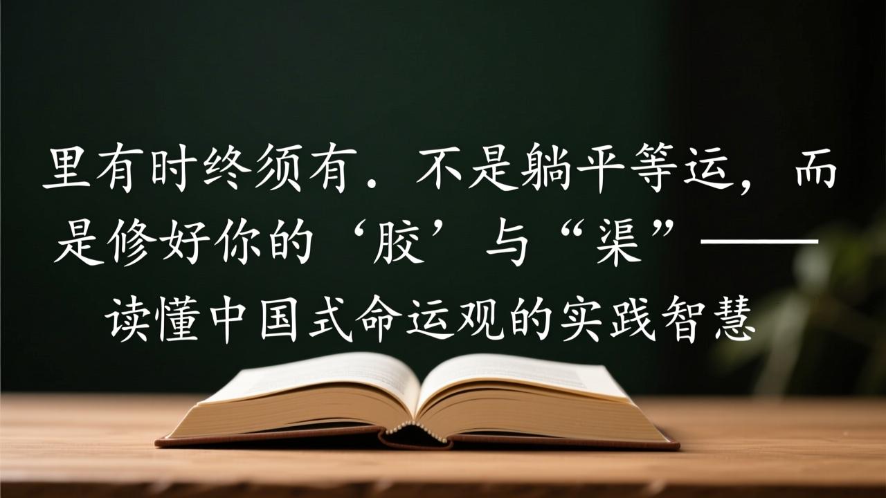 命里有时终须有：不是躺平等运，而是修好你的‘胶’与‘渠’——读懂中国式命运观的实践智慧  第2张