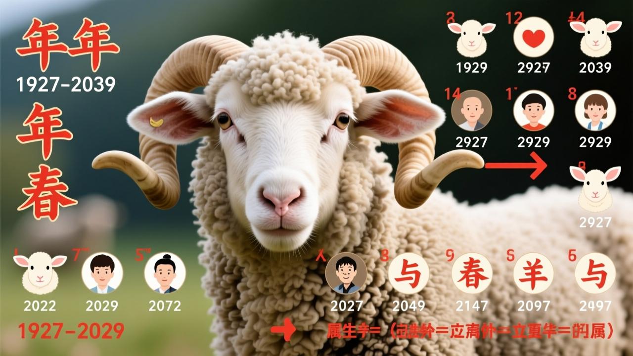 羊哪年出生?详解1927-2039年所有羊年时间起点、立春生肖界定与属羊人真实年龄算法 第1张 羊哪年出生?详解1927-2039年所有羊年时间起点、立春生肖界定与属羊人真实年龄算法 第1张