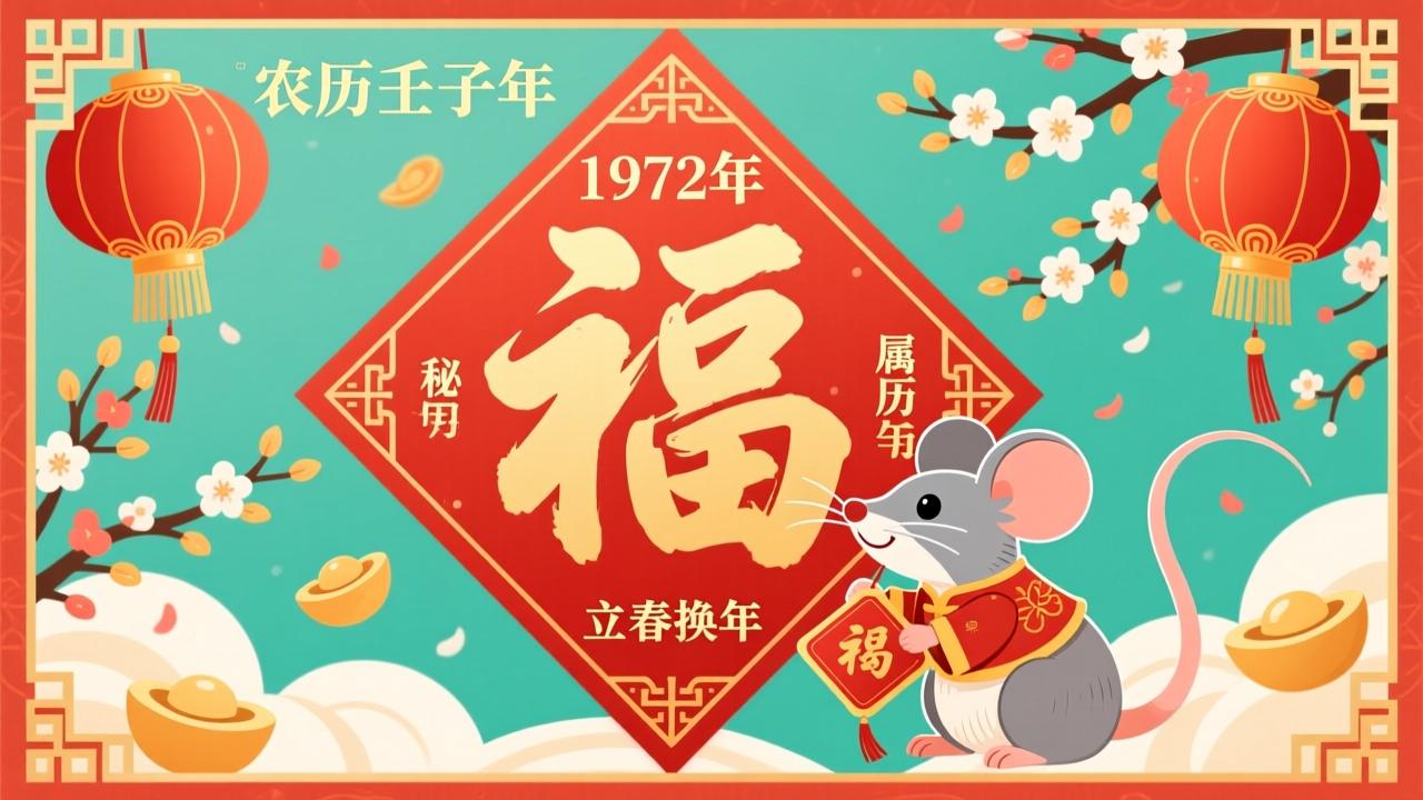 72年是什么年？揭秘1972年农历壬子年、属鼠与立春换年规则
