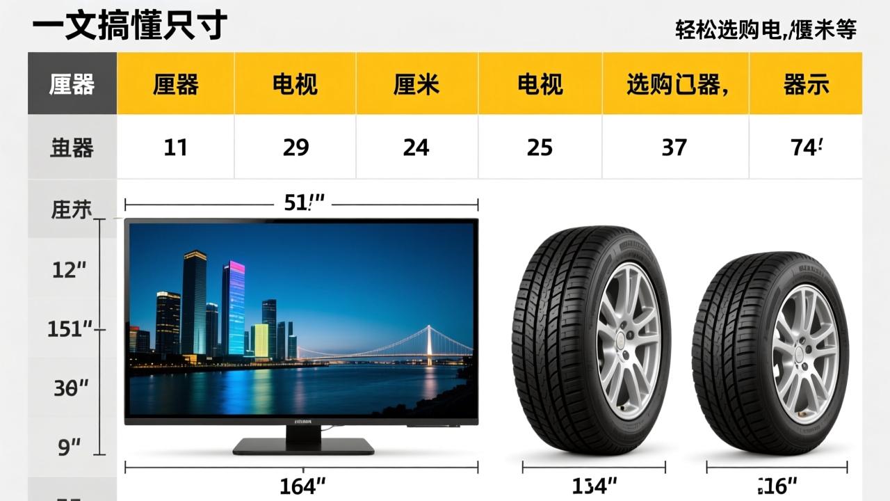 英寸对照表:一文搞懂英寸与厘米换算,轻松选购电视、显示器、轮胎等  第1张 英寸对照表:一文搞懂英寸与厘米换算,轻松选购电视、显示器、轮胎等  第1张