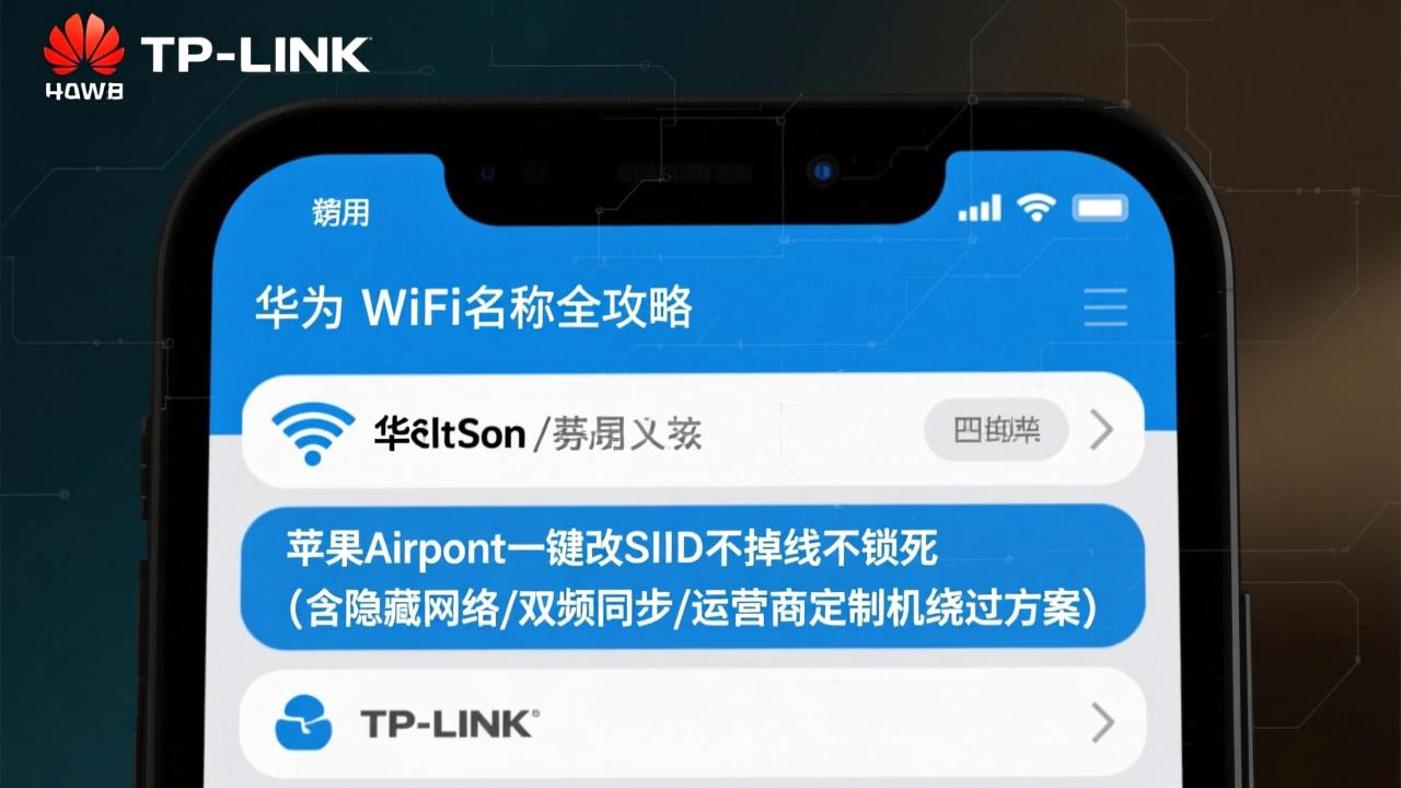 修改WiFi名称全攻略：华为TP-Link华硕苹果AirPort一键改SSID不掉线不锁死（含隐藏网络/双频同步/运营商定制机绕过方案）  第3张