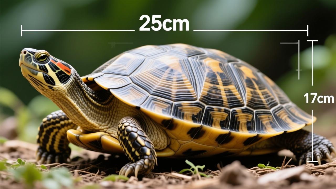 巴西龟能长多大？揭秘健康成体尺寸范围与科学饲养关键（雌龟25cm、雄龟17cm为自然极限）