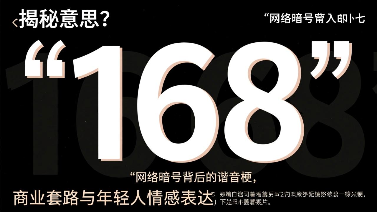 168是什么意思？揭秘“168”网络暗号背后的谐音梗、商业套路与年轻人情感表达  第2张