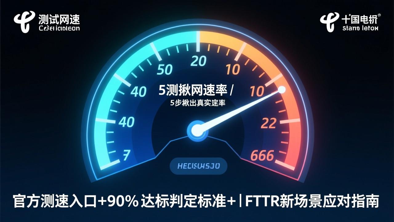 电信测试网速准吗？5步揪出真实速率｜官方测速入口+90%达标判定标准+FTTR新场景应对指南