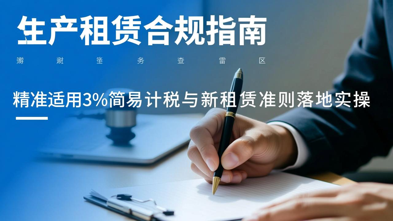 有形动产租赁合规指南：避开税务稽查雷区、精准适用3%简易计税与新租赁准则落地实操  第1张