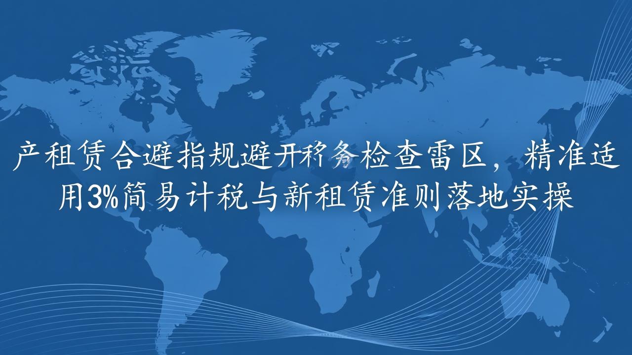 有形动产租赁合规指南：避开税务稽查雷区、精准适用3%简易计税与新租赁准则落地实操  第3张