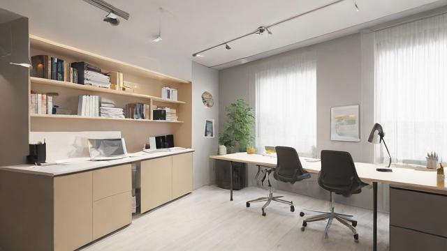 工作室装修效果图 | 现代风格设计提升工作效率与空间美感