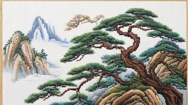 迎客松十字绣的文化意义与刺绣技巧全解析