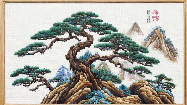 迎客松十字绣的文化意义与刺绣技巧全解析 第2张 迎客松十字绣的文化意义与刺绣技巧全解析 第2张