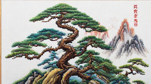 迎客松十字绣的文化意义与刺绣技巧全解析 第3张 迎客松十字绣的文化意义与刺绣技巧全解析 第3张