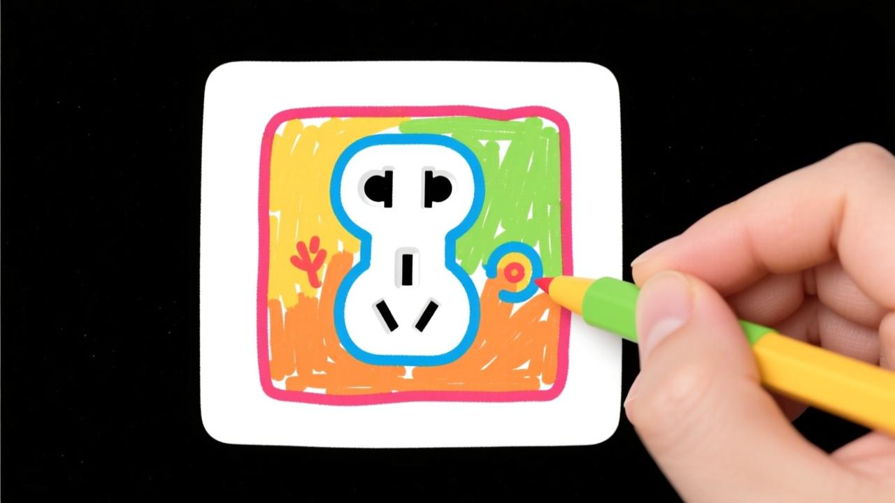 插座简笔画怎么画？4步轻松上手，孩子一看就会的趣味教学