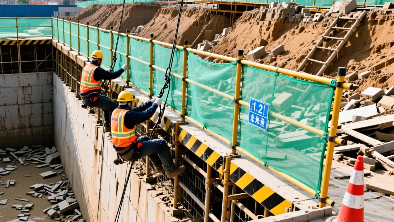 基坑临边防护怎么做才安全？1.2米栏杆+防护网全解析，避免工地坠落事故