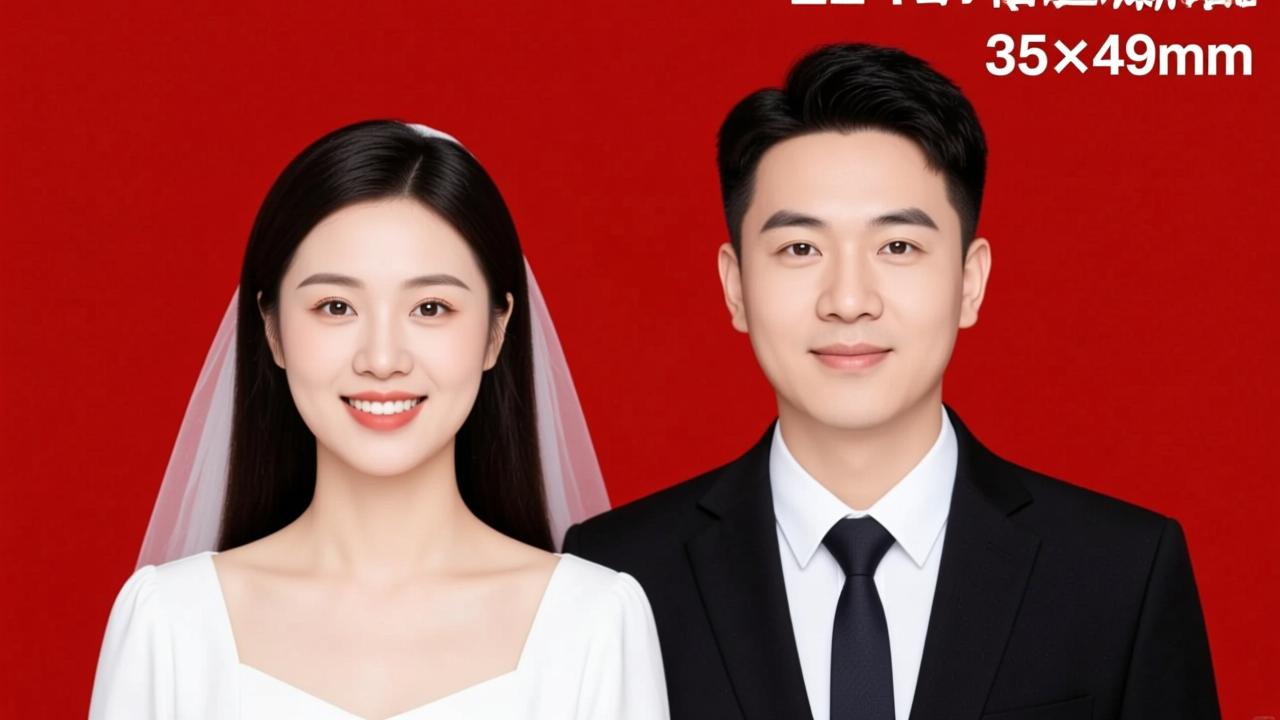 结婚登记照尺寸2024最新标准：35×49mm红底双人照避坑指南  第4张