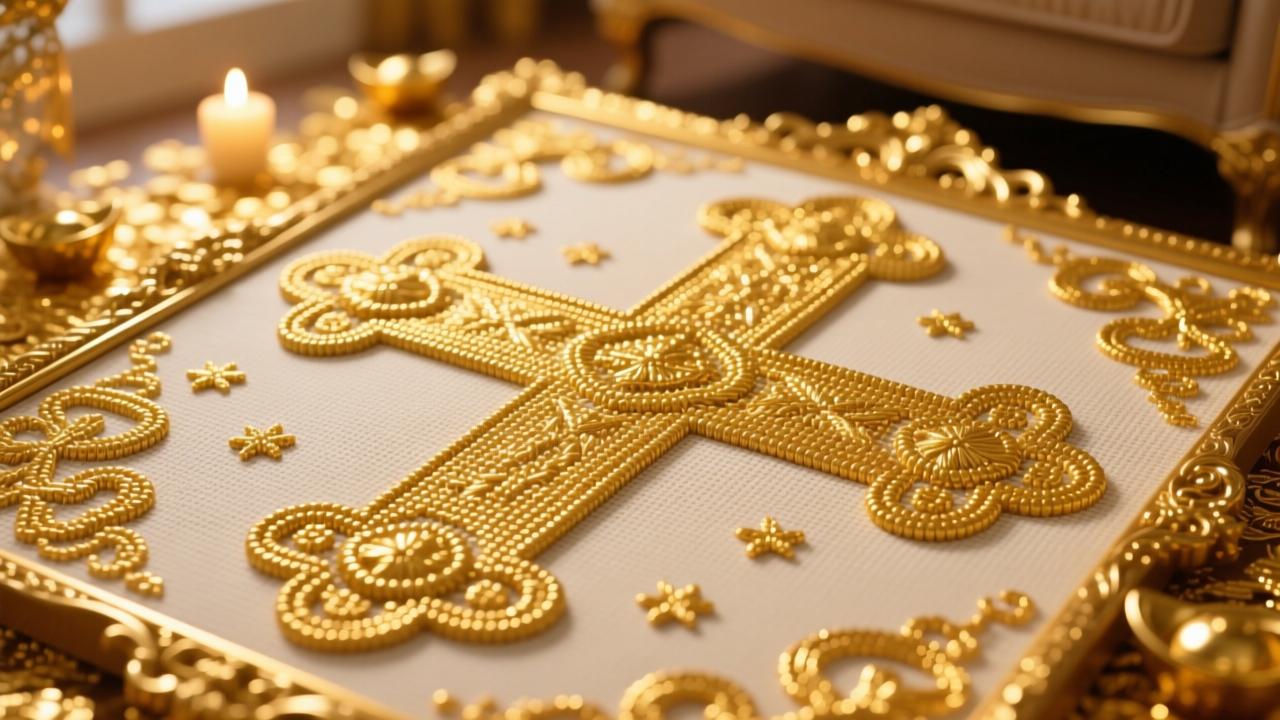 黄金满地十字绣：亲手绣一幅金光闪闪的吉祥艺术品，点亮家居氛围感  第3张