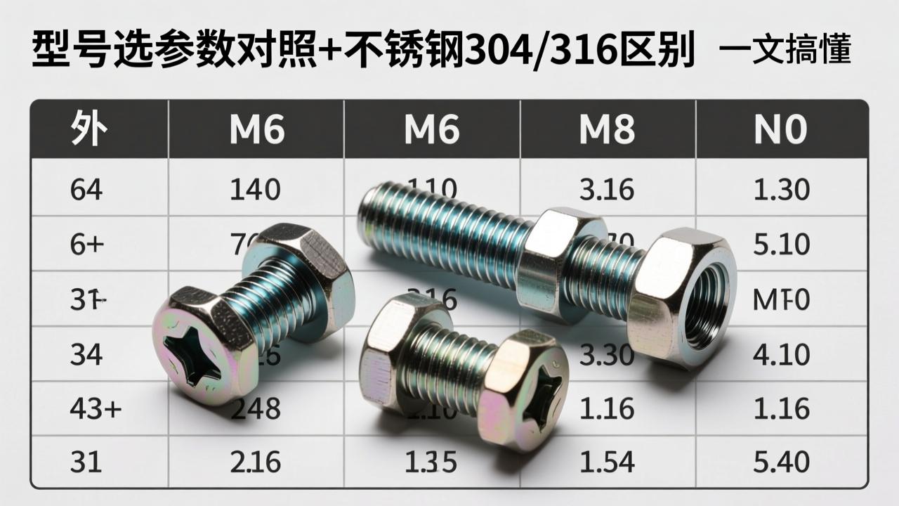 膨胀螺栓型号怎么选？M6、M8、M10参数对照表+不锈钢304/316区别，一文搞懂