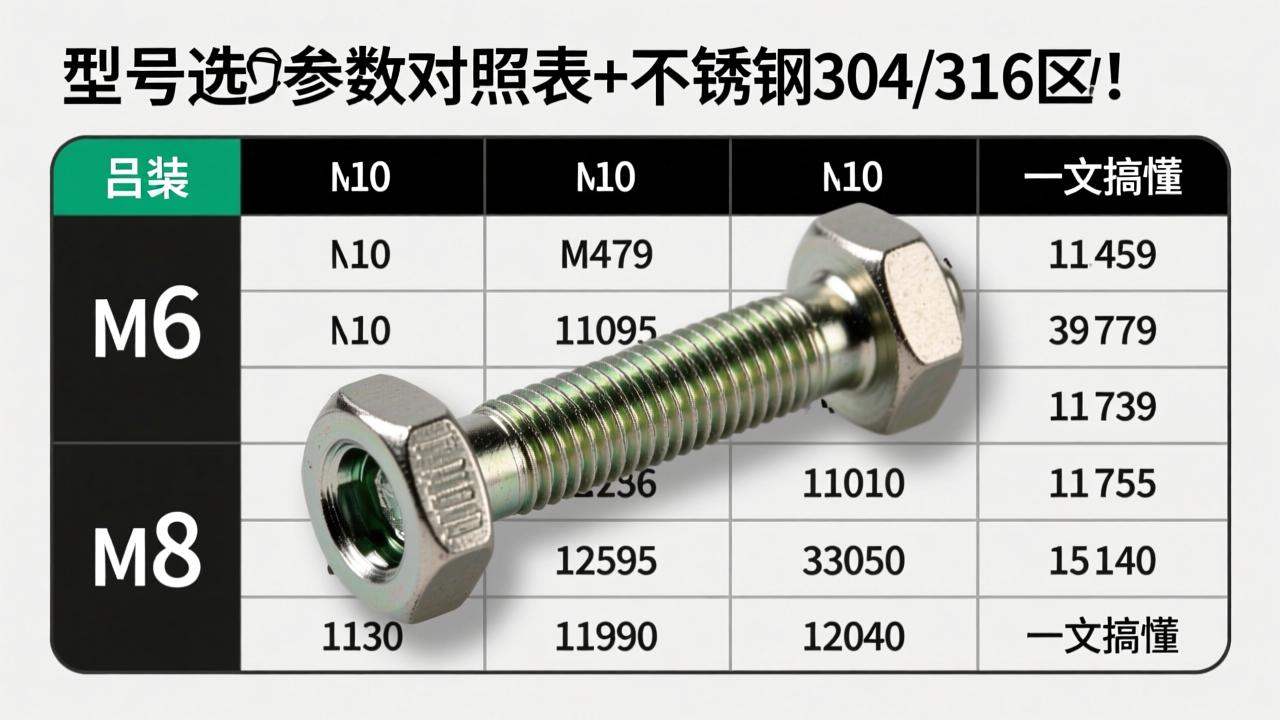 膨胀螺栓型号怎么选?M6、M8、M10参数对照表+不锈钢304/316区别,一文搞懂 第3张 膨胀螺栓型号怎么选?M6、M8、M10参数对照表+不锈钢304/316区别,一文搞懂 第3张