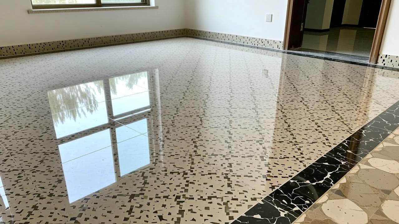 水磨石地面翻新多少钱一平？3步恢复镜面光泽，省钱又环保的修复秘诀