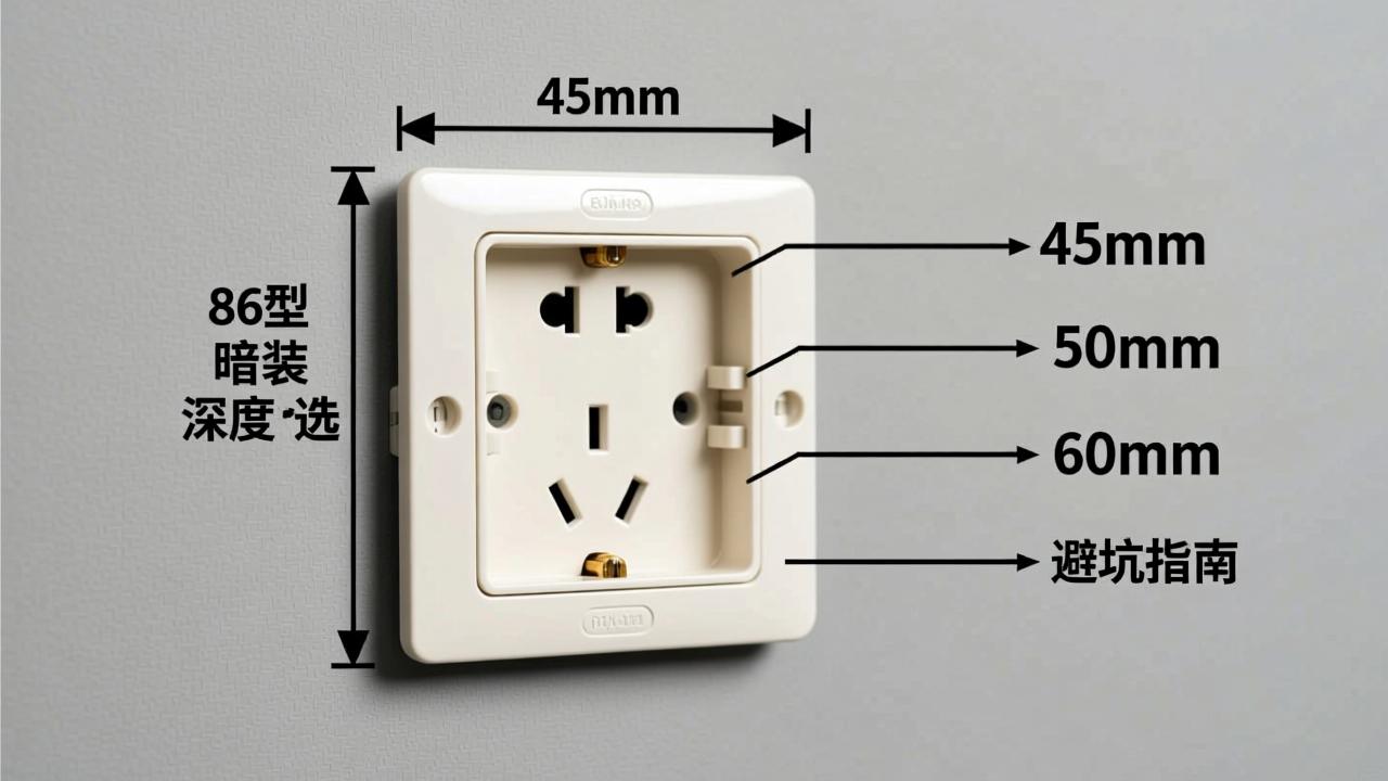 插座底盒尺寸怎么选？86型暗装深度45mm、50mm、60mm避坑指南  第2张