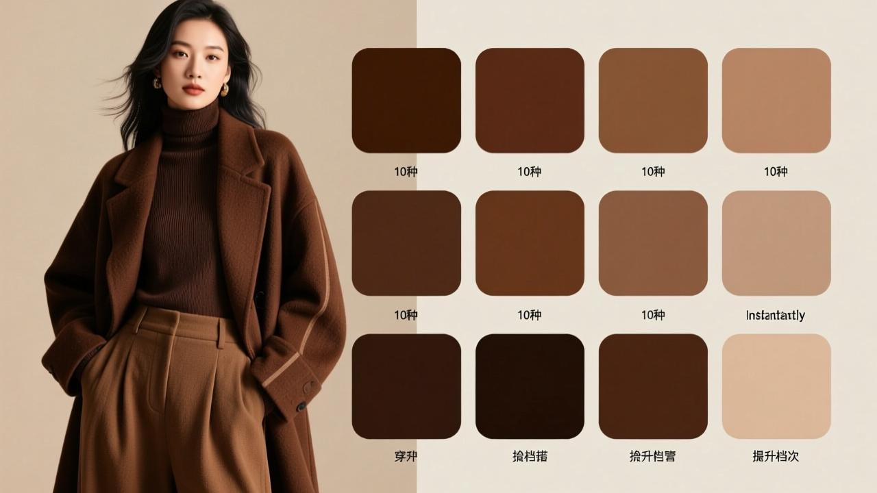 咖色最佳搭配颜色有哪些？这10种高级配色让你秋冬穿搭 instantly 提升档次  第4张