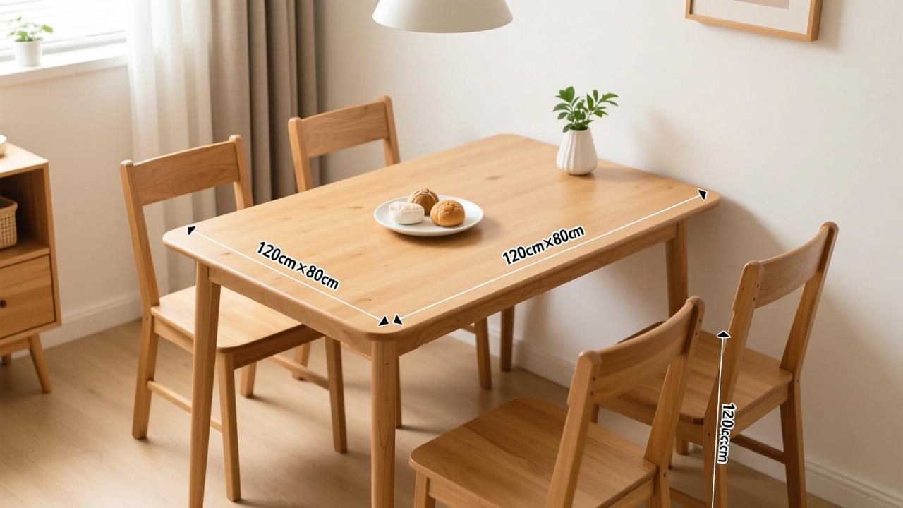 四人餐桌尺寸怎么选？120cm×80cm是标准，但小户型这样做更实用