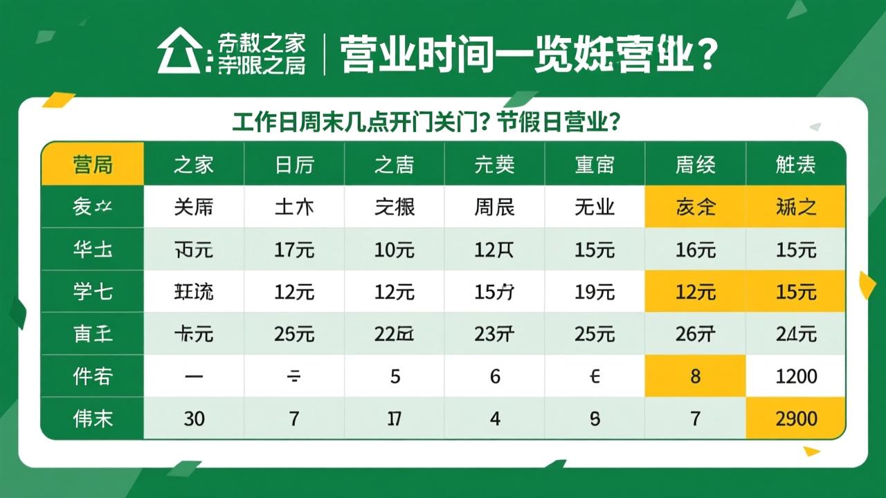 居然之家营业时间一览表:工作日周末几点开门关门?节假日营业吗? 第2张 居然之家营业时间一览表:工作日周末几点开门关门?节假日营业吗? 第2张