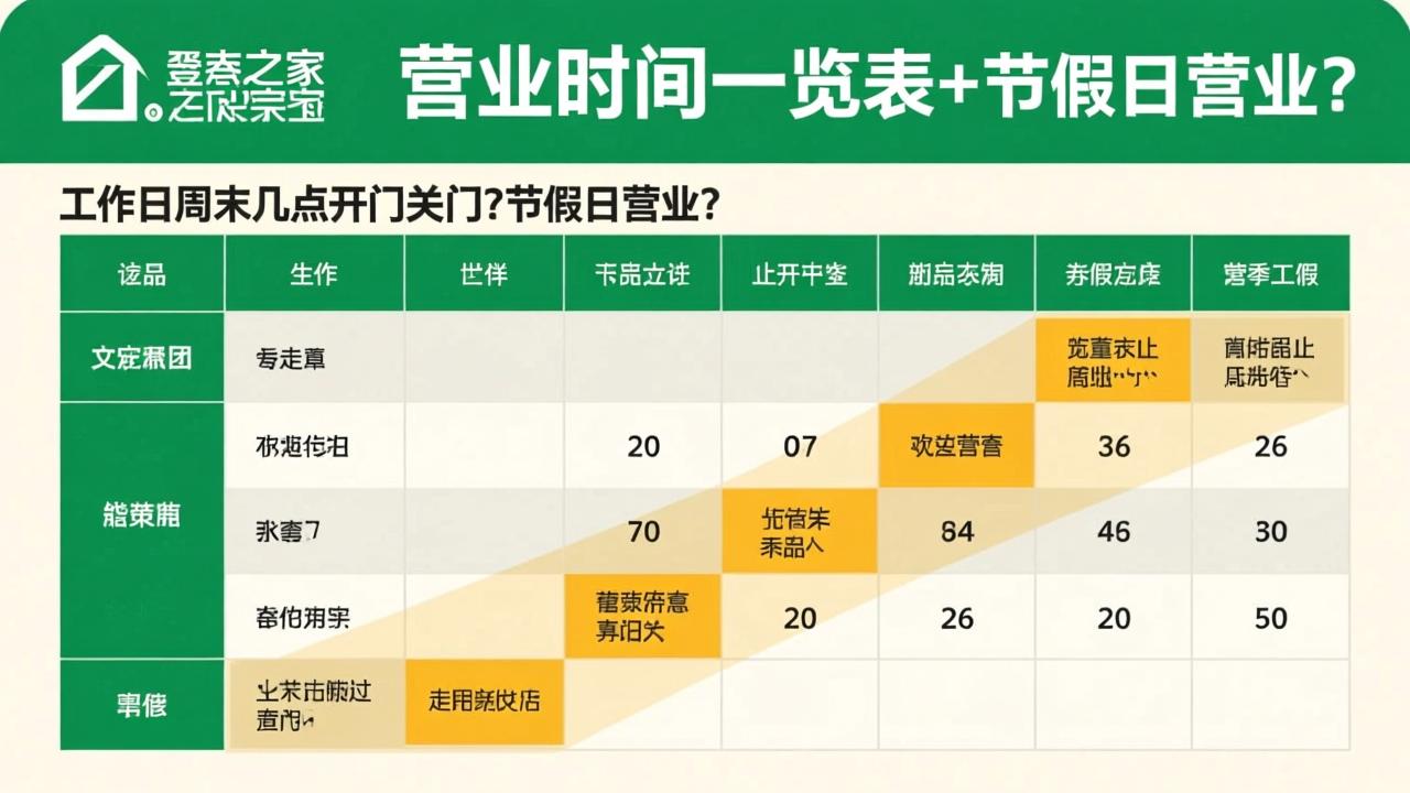 居然之家营业时间一览表:工作日周末几点开门关门?节假日营业吗? 第3张 居然之家营业时间一览表:工作日周末几点开门关门?节假日营业吗? 第3张