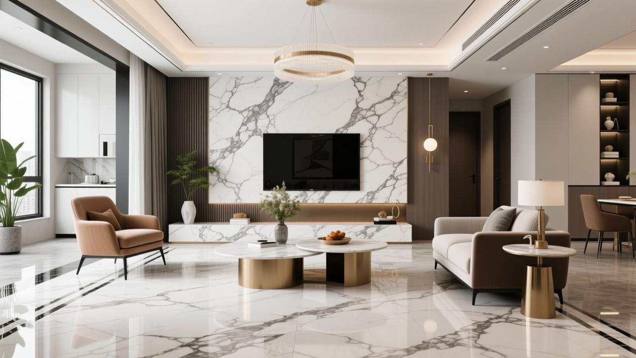 仿大理石地砖装修全攻略：高颜值又实用，轻松打造高级感家居  第2张