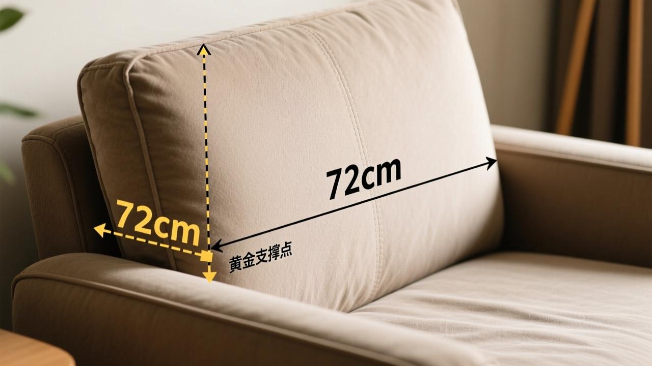 沙发靠背高度多少合适？72cm是黄金支撑点，科学匹配腰椎生理曲度不伤腰  第2张