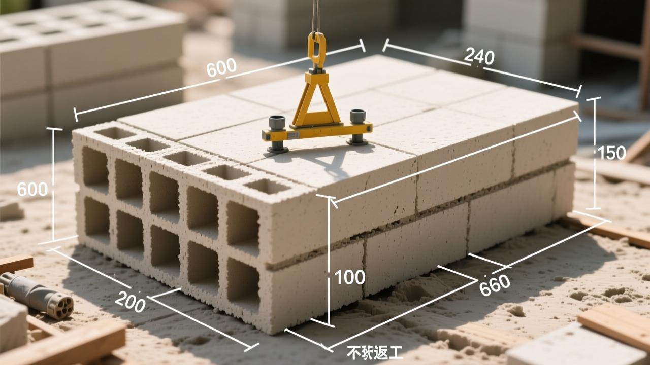 轻质砖规格全解析：600×240×100/150/200mm怎么选？施工不返工、吊装不超重、BIM不冲突的实战选型指南