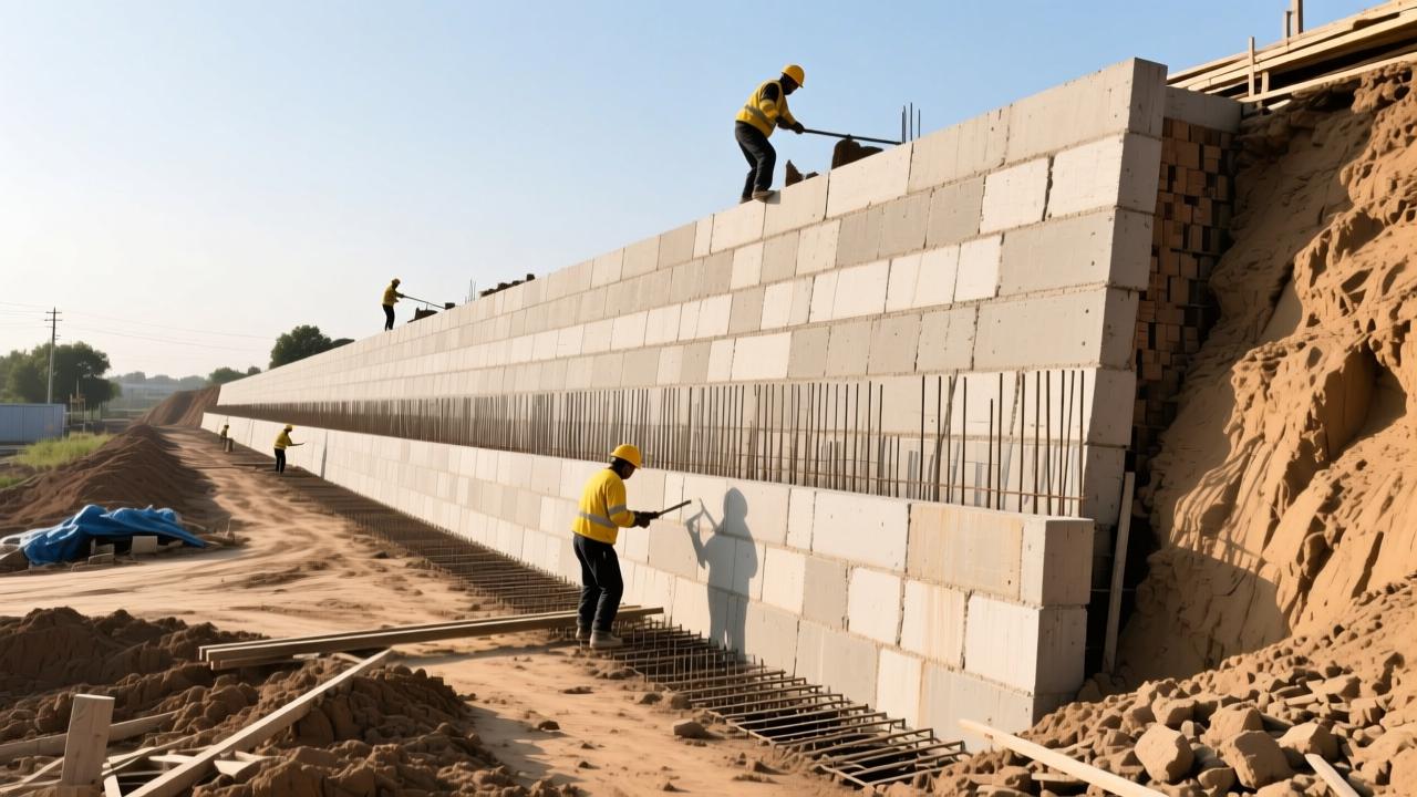 扶壁式挡土墙设计施工全解析：高墙·窄场地·软地基的最优解  第4张