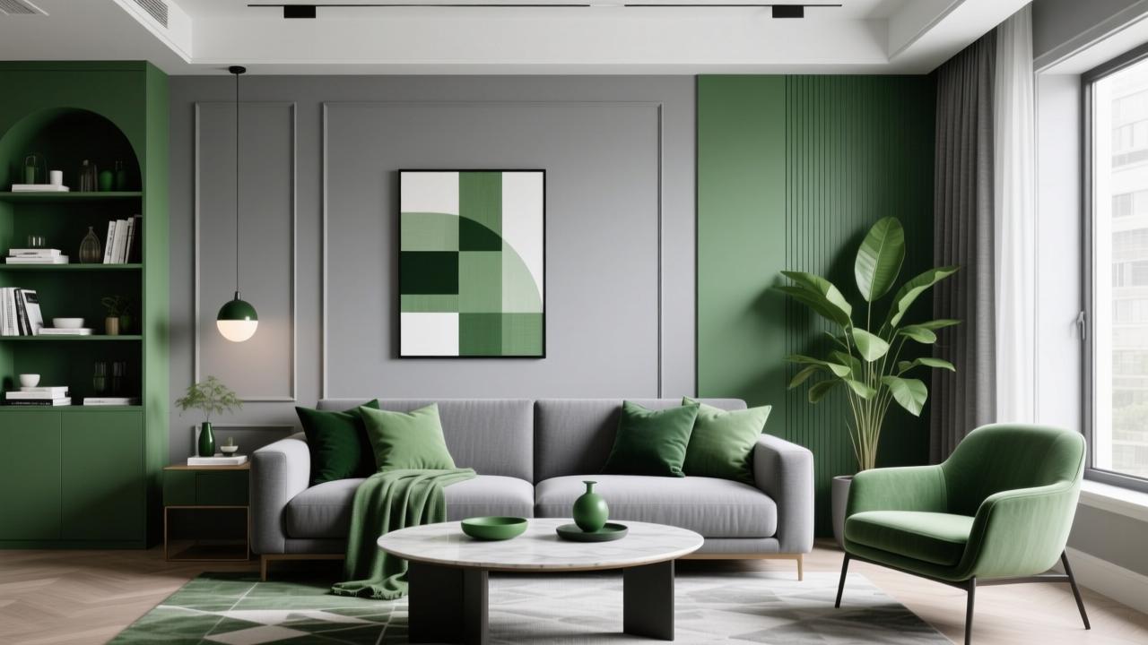 灰色配绿色好看吗？科学解析灰绿搭配的高级感密码与全场景穿搭装修指南